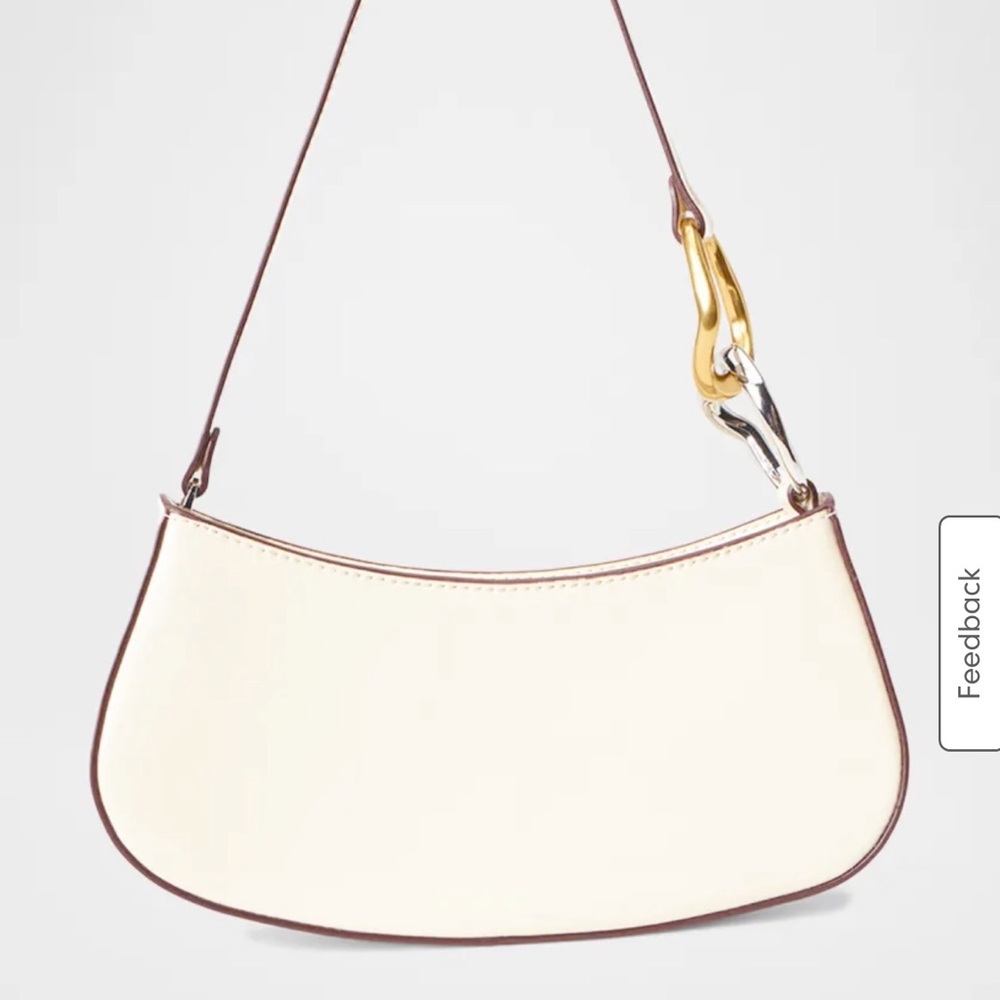 STAUD White and Brown Shoulder Bag